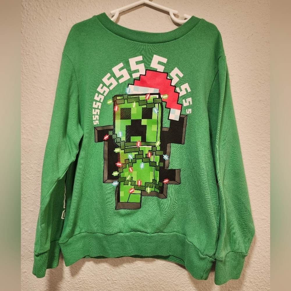 Green Pixelated Character Sweater